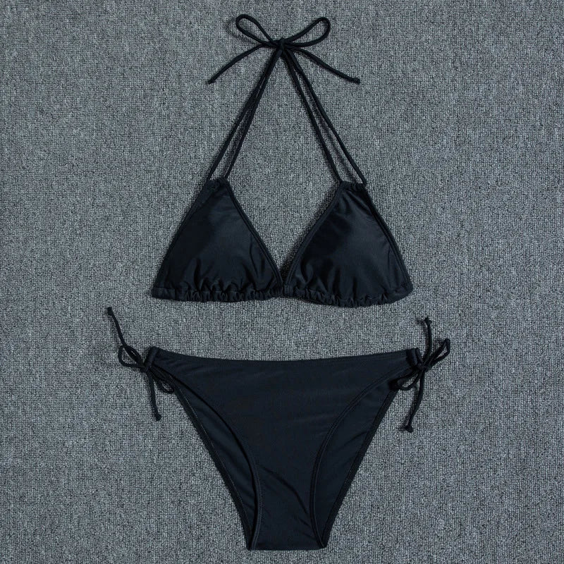Leaves Print Swimsuit for Women,low Waist Drawstring Bikini,2-piece Swimwear,V-neck Susupender Backless Bathing Suit,beachwear