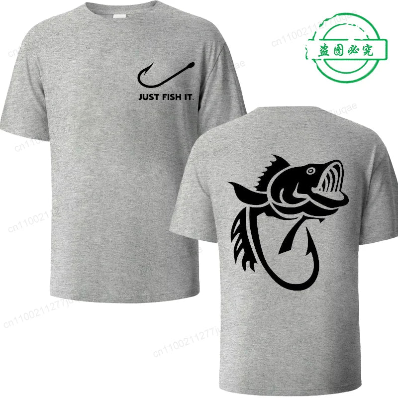 Fish Fishing Print Men T-Shirts Tops Men Fisherman Fish T-shirt Short Sleeve Fashion Brand New Loose Tees Summer Shirt for Male