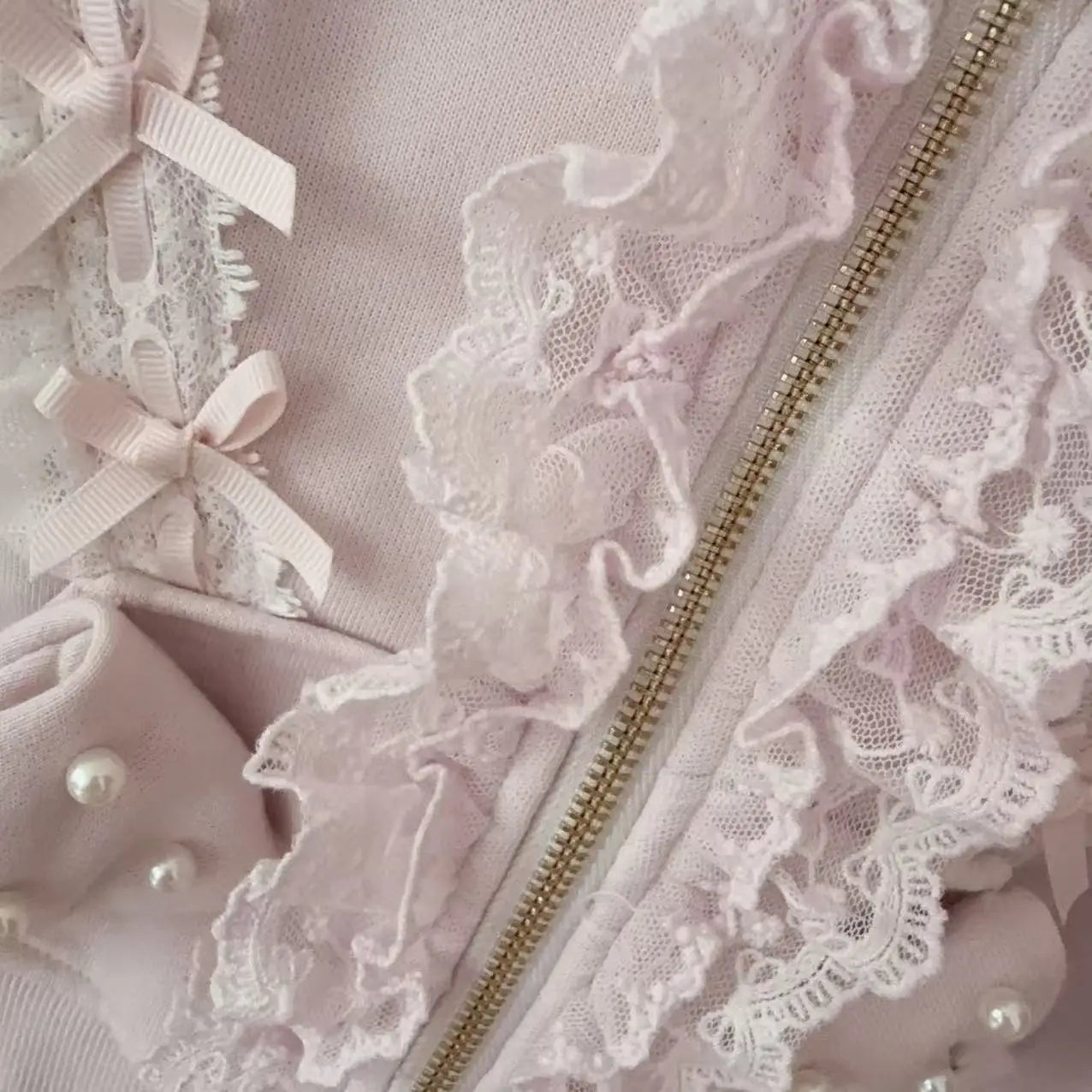 Lovely Pearl Lace Flower Hoody Short Set Coat High Waist Cake Short Mujer Faldas Japan Sweet Heavy Preppy Style Suits New Faldas