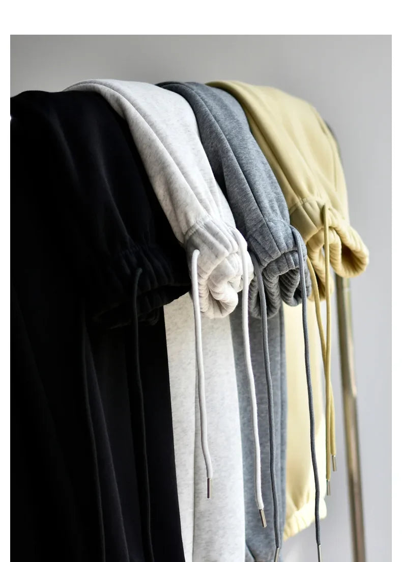 Women's Casual Straight-Leg Wide-Leggings Pale Grey Sports Trousers Winter 2024 New Style LULU Same As
