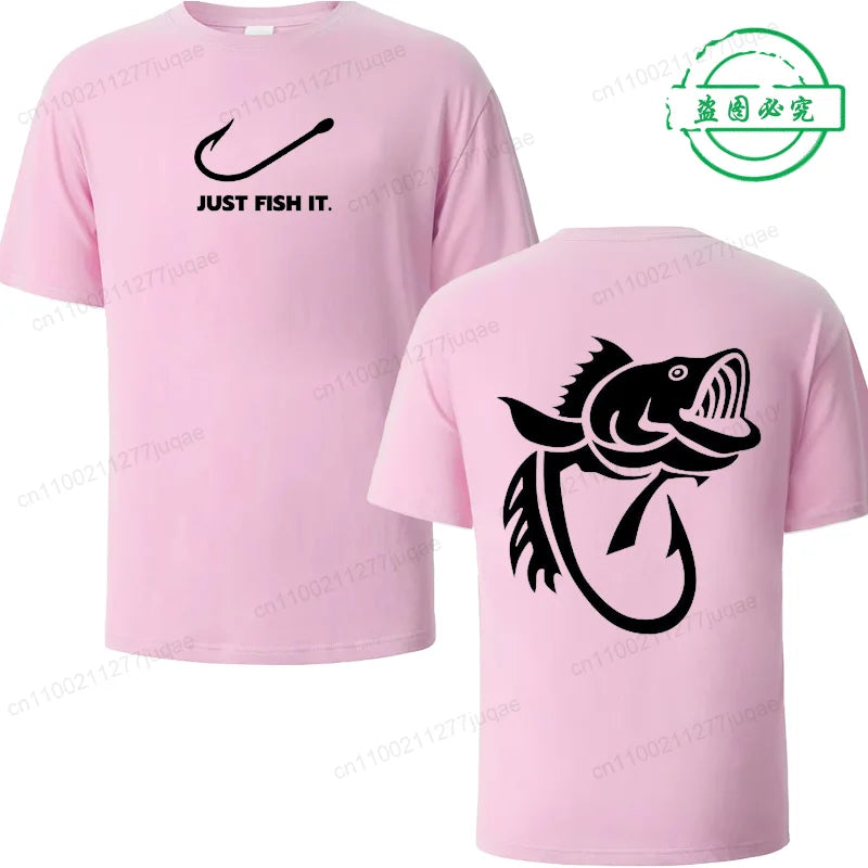 Fish Fishing Print Men T-Shirts Tops Men Fisherman Fish T-shirt Short Sleeve Fashion Brand New Loose Tees Summer Shirt for Male