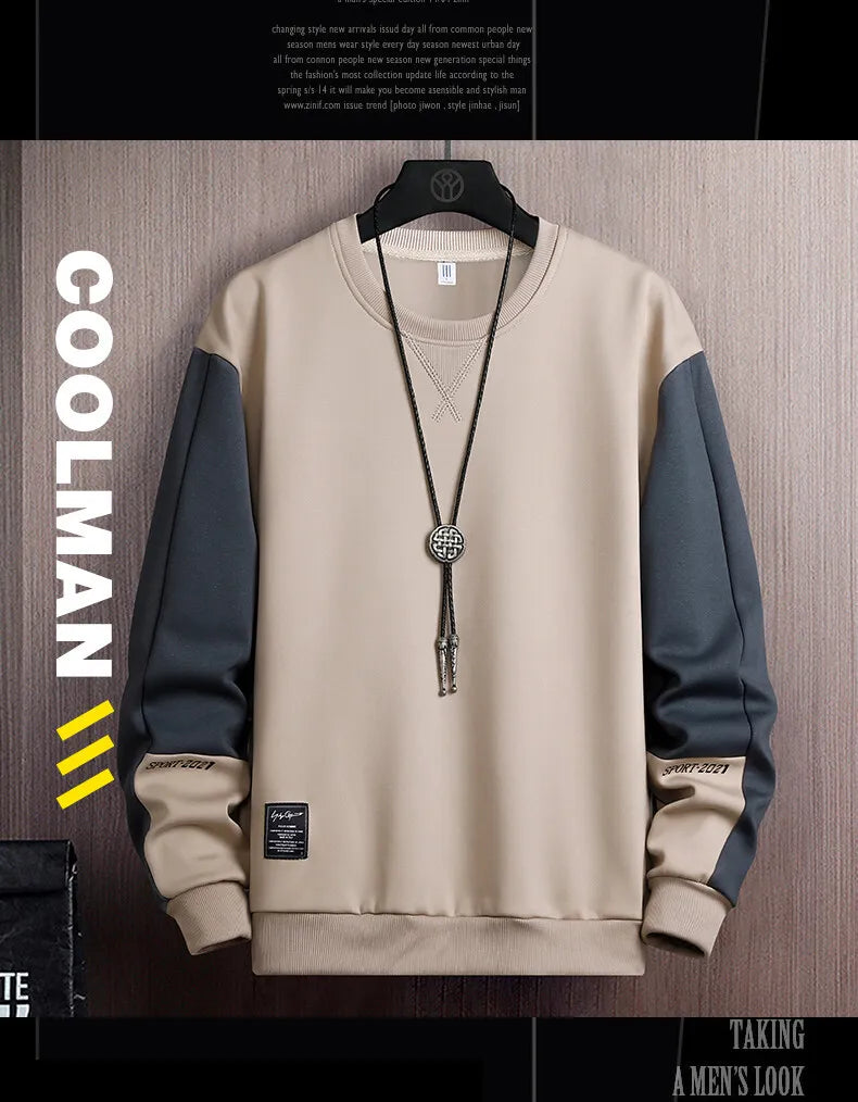 Sports Sweatshirt Men Spring and Autumn Round Collar Couple Loose Casual Hoodies Fashion Trend Sweatshirt Large Size M-5XL