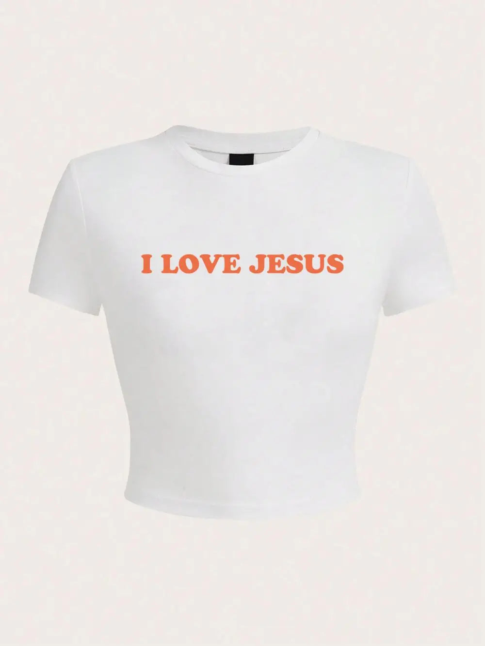 I Love Jesus Letter Printing Crop T-Shirt Sexy Summer Women'S Short Sleeve Comfortable Breathable Soft Stretch Female Clothes