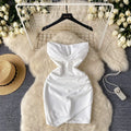 Sexy  Swinging collar Slip Dress pleated sweet Chic Vintage Evening Party Club Women Chic Slim Pencil dresses