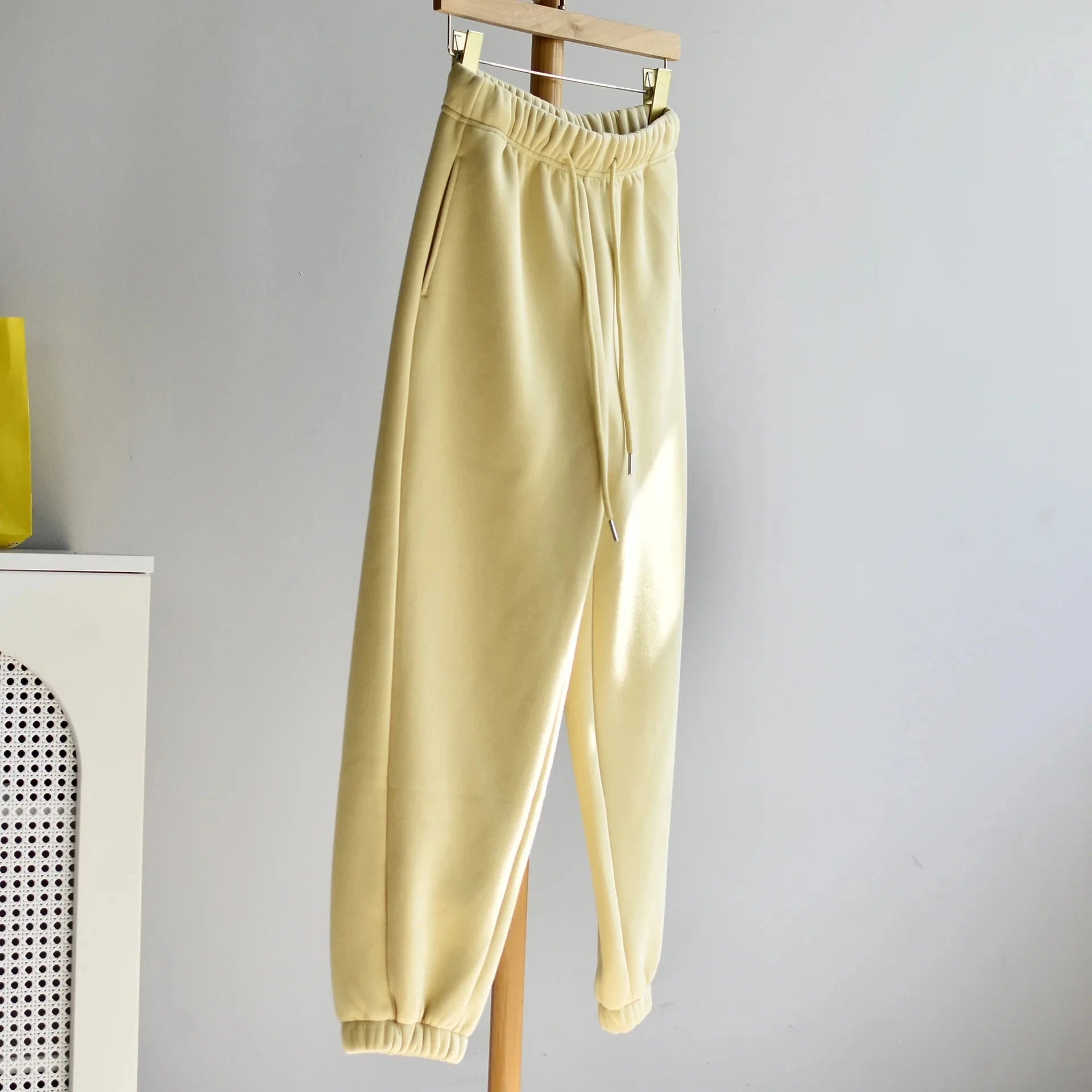 Women's Casual Straight-Leg Wide-Leggings Pale Grey Sports Trousers Winter 2024 New Style LULU Same As
