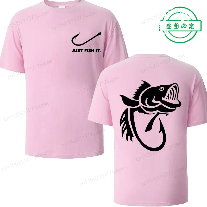 Fish Fishing Print Men T-Shirts Tops Men Fisherman Fish T-shirt Short Sleeve Fashion Brand New Loose Tees Summer Shirt for Male