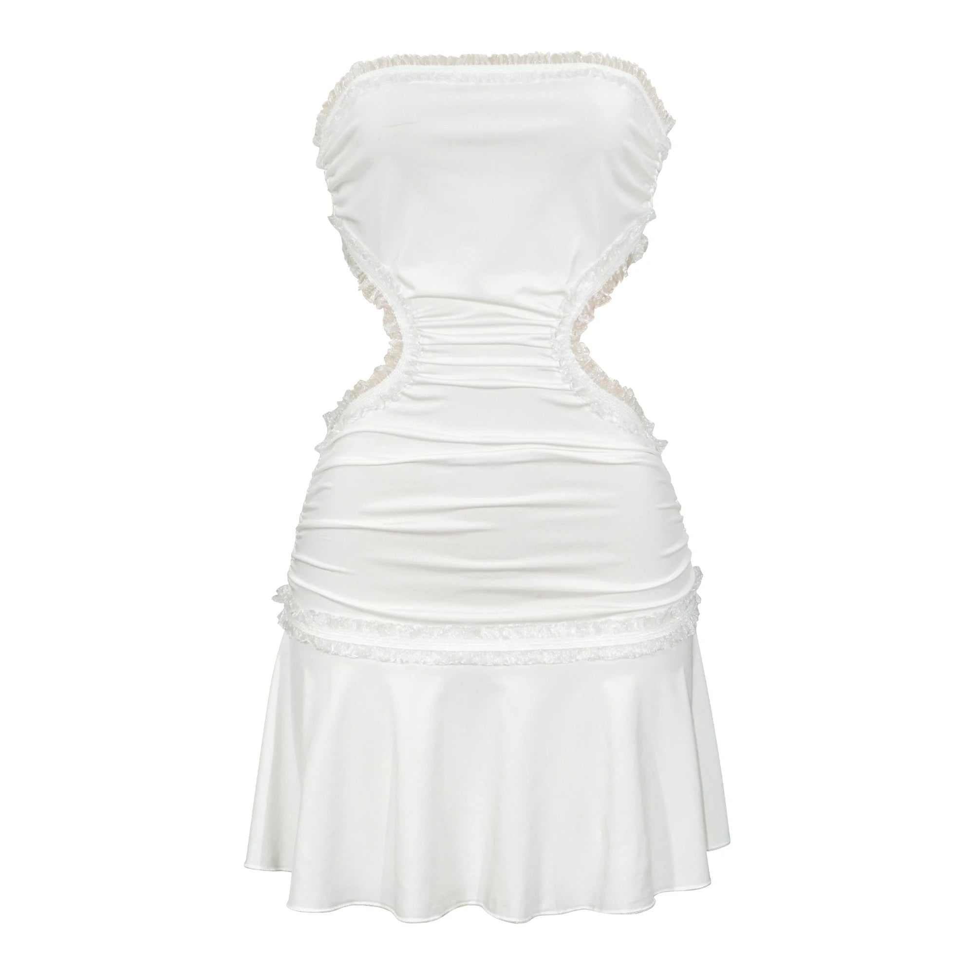Sexy Lace Splice Backless Dress Cross-Border Short Skirt with Strap Bridesmaid Women's Fashion Trendy Mini Dress