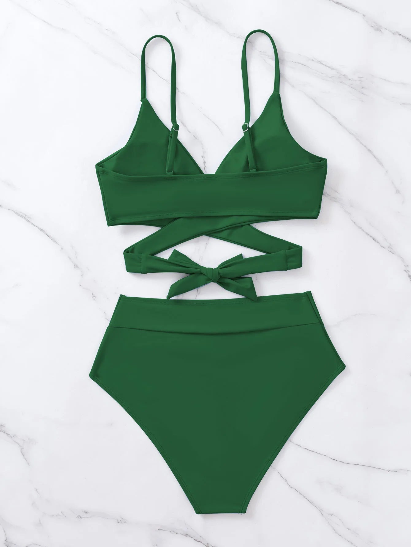 2023 New Bikini Solid Two Piece Sets for Women's Swimsuit Strap Comfortable Fabric Split Black Swimwear Stylish and Innovative