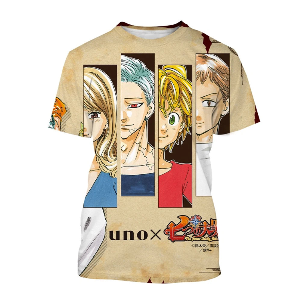 Summer Hot selling Anime Character Creative Design 3D Printing Cool and Personalized Fashion T-shirt
