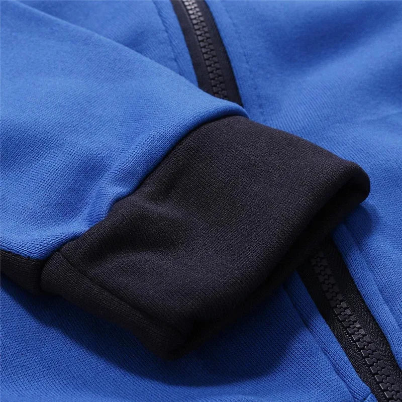 Everlast 2025 Spring Autumn Popular Comfortable Sports Sets Men's Cardigan Zipper Splicing Hoodies+Casual Sweatpants Suit